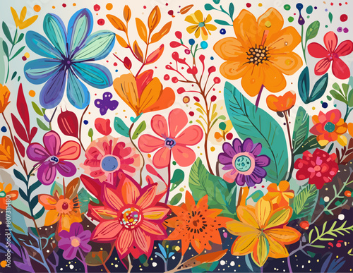 Wallpaper Mural seamless colorful floral pattern Torontodigital.ca