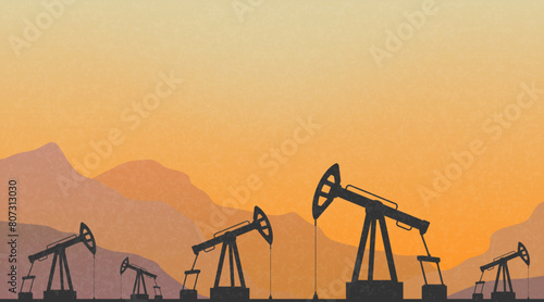 Oil platforms in the desert