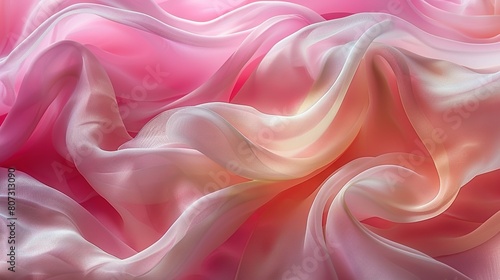  A zoomed-in image of pink and white fabric featuring a central pink and white swirl pattern