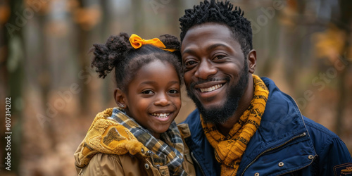 Man Holding Little Girl in Arms