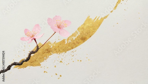 和紙と高級感のある桜