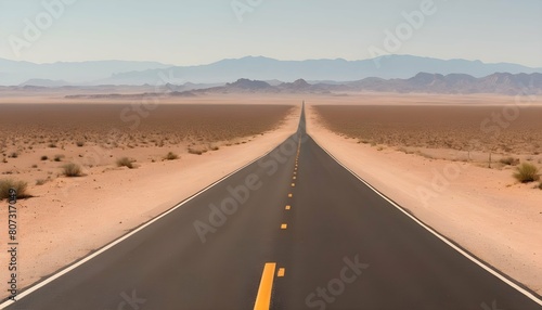 A long straight road stretching into the horizo photo