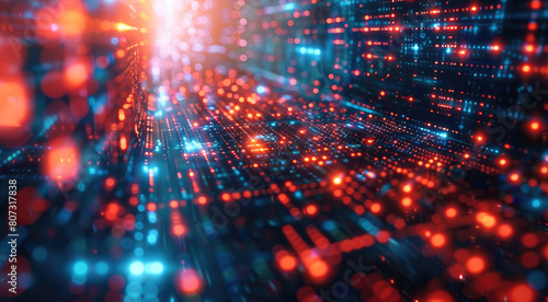 Wallpaper Mural Abstract background of coding software for stock market, sci-fi palette tone. Generative AI. Torontodigital.ca