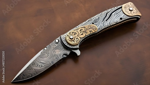 A collectors folding knife with an ornate handle upscaled 4