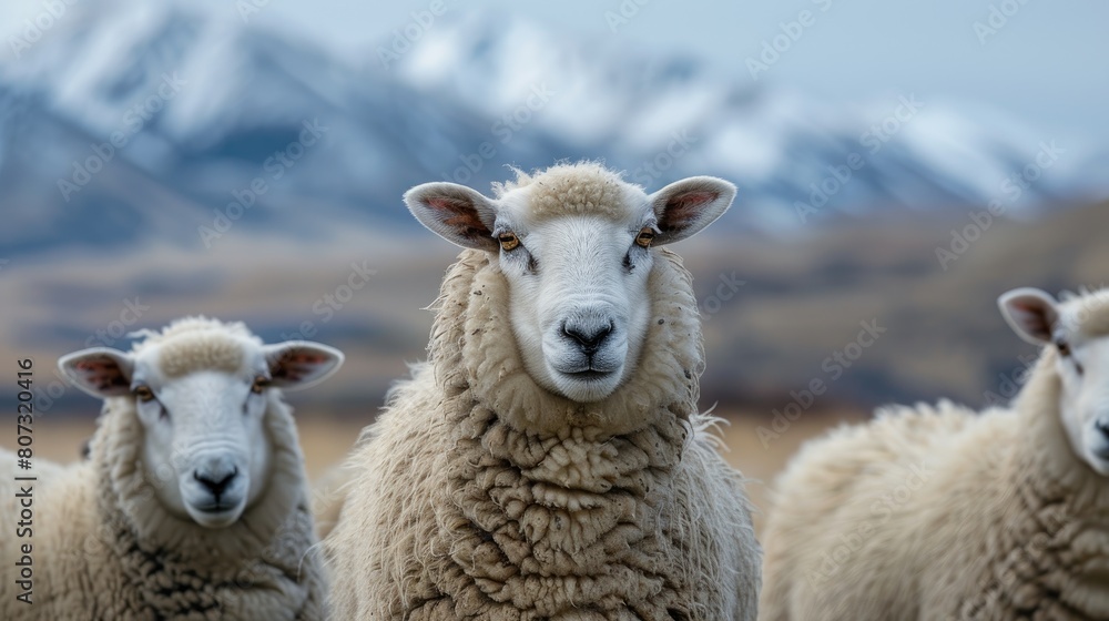 close up of a sheep in the field