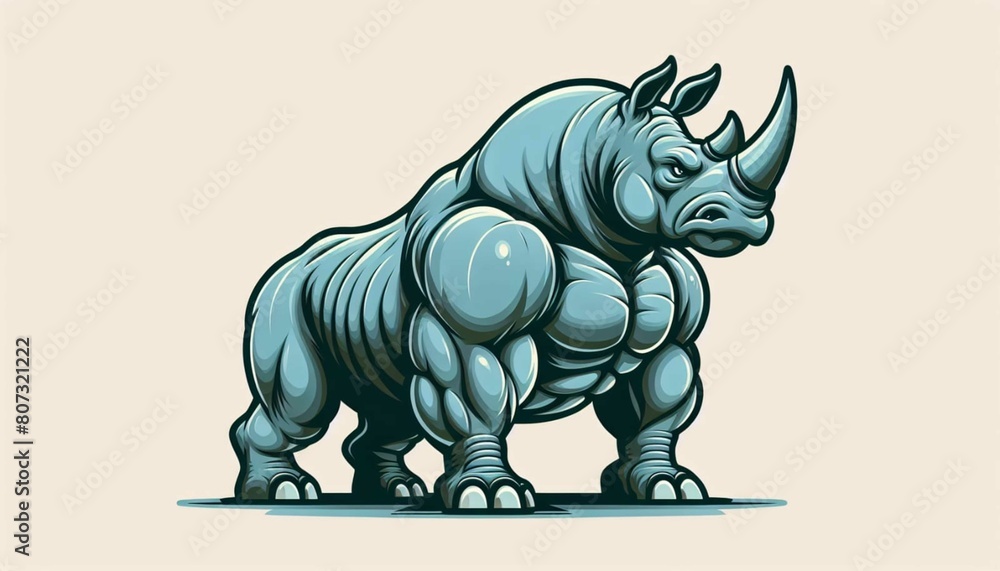 The imposing rhinoceros advances majestically through the landscape. The imposing rhinoceros advances majestically through the landscape.