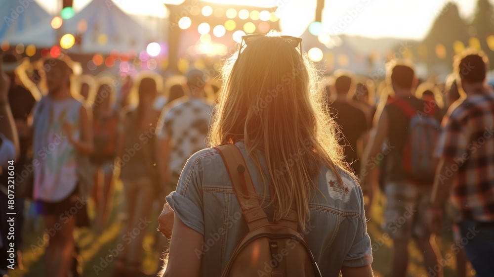 A diverse group of individuals of various ages and ethnicities standing around in an outdoor festival setting, chatting and enjoying the atmosphere. A diverse group of individuals of various ages and ethnicities standing around in an outdoor festival setting, chatting and enjoying the atmosphere.