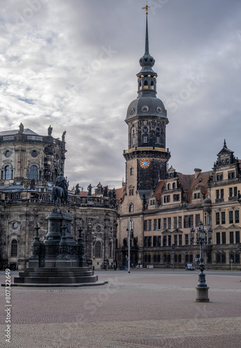 Theaterplatz,Kathedrale Sanctissimae Trinitatis, Semperoper, Dresden Germany .