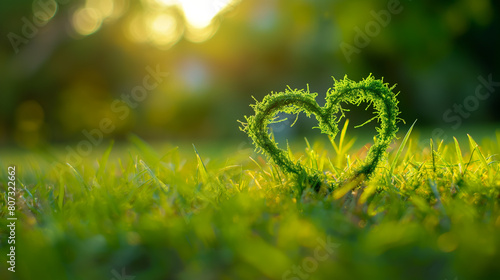 Coração de grama verde - wallpaper HD