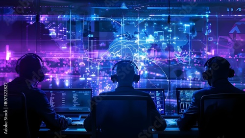 Security teams coordinating response efforts during a cyber attack: Image. Concept Cybersecurity Incident Response, Security Incident Management, Incident Coordination, Attack Response Protocols