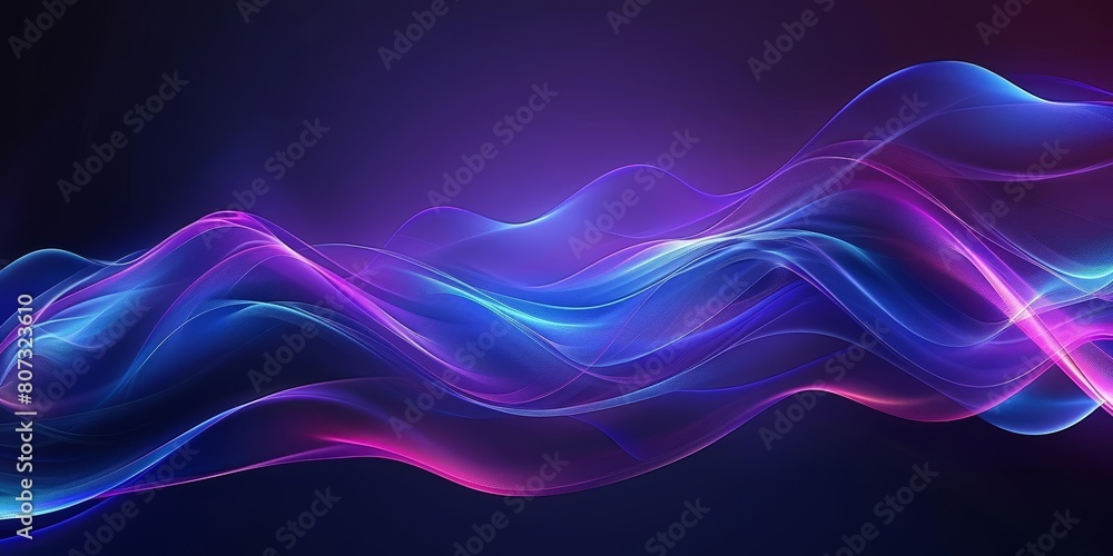 Abstract blue and purple background with blurred wavy lines, dark gradient, high resolution, banner design, dark blue background, blur effect, smooth curves, elegant Abstract blue and purple background with blurred wavy lines, dark gradient, high resolution, banner design, dark blue background, blur effect, smooth curves, elegant