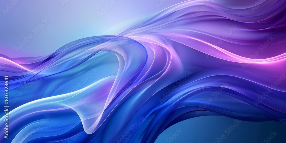 Fototapeta premium abstract blue and purple background with smooth wavy lines