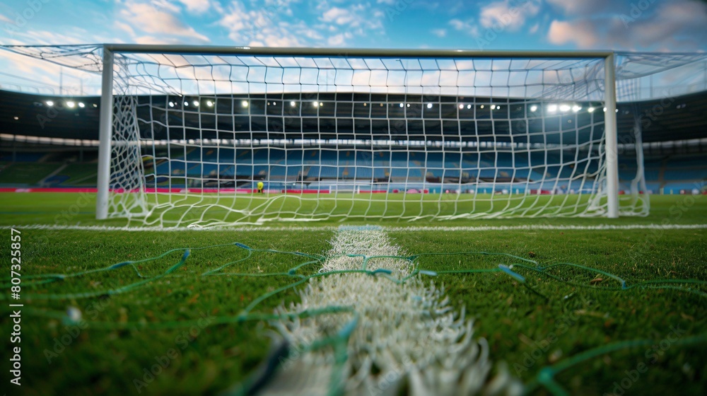 Fototapeta premium A Line Drawn In The Center Of The Field