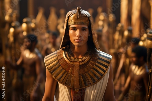ancient egyptian pharaoh in ornate headdress