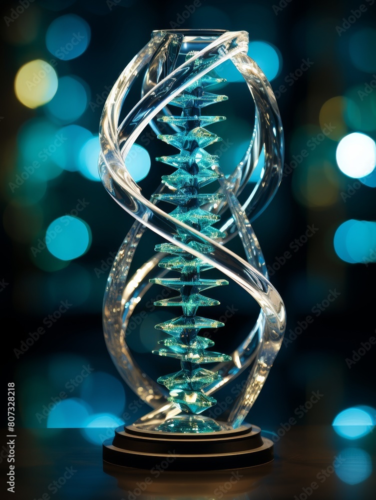 abstract glass sculpture with colorful lighting abstract glass sculpture with colorful lighting