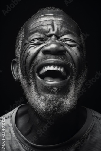 Intense facial expression of a bearded man © Balaraw
