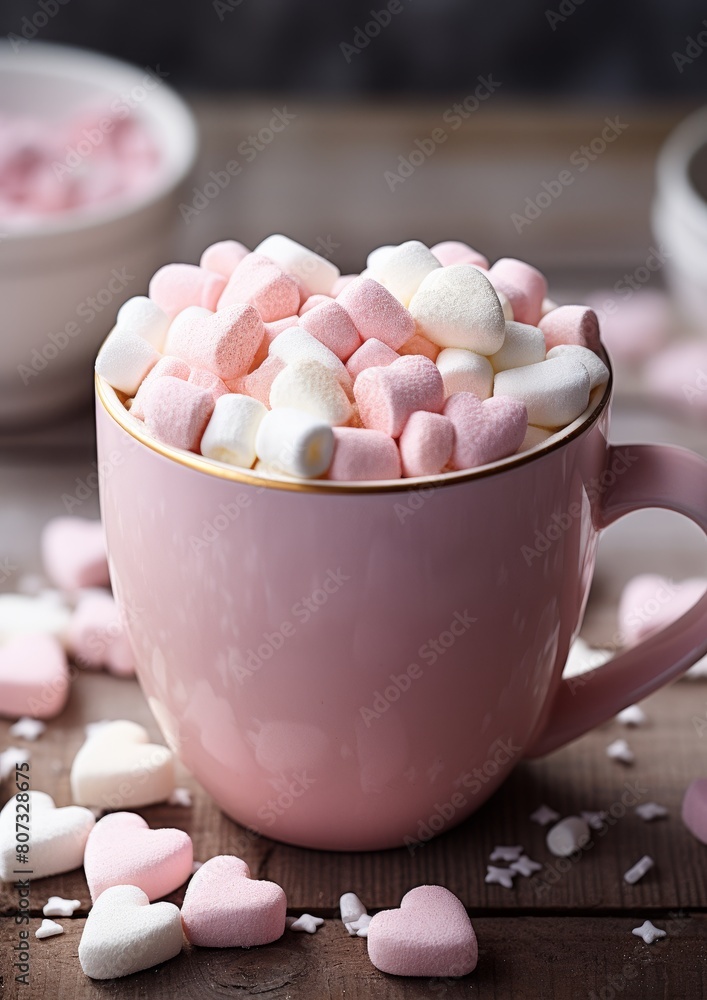Cozy pink marshmallow hot chocolate Cozy pink marshmallow hot chocolate