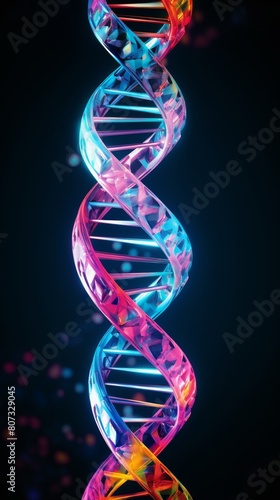 Colorful DNA Helix Structure