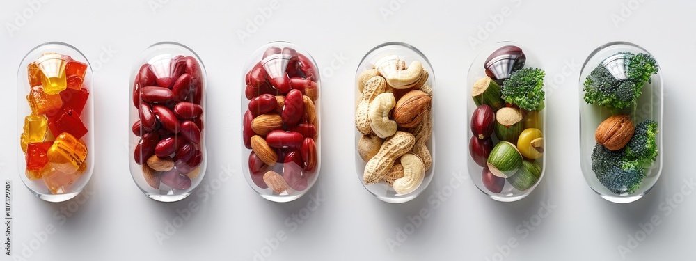 capsule with fruits and vegetables