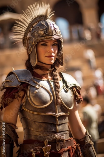 Warrior woman in ornate armor