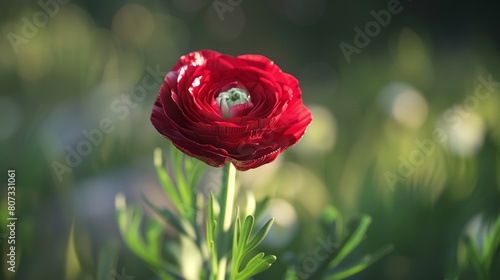 a photorealstic shot of a single ranunculus photo