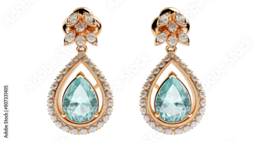 Earrings isolated on transparent png background. Generative ai