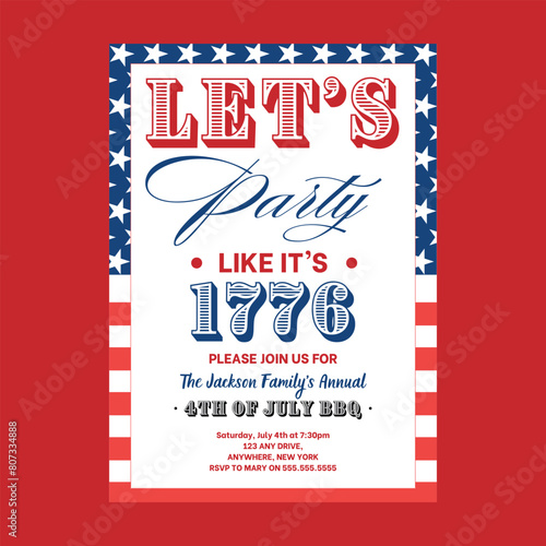 Party 4th Of July Invitation