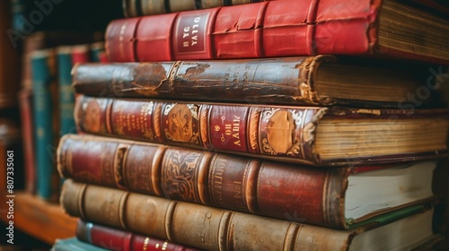 A stack of old books, each one filled with stories and knowledge.