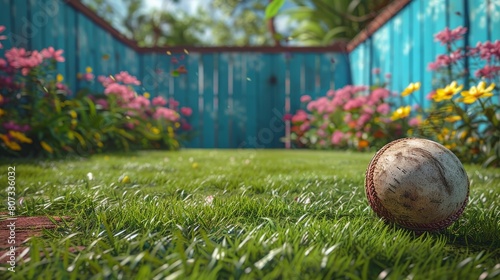 Baseball on Lush Green Field