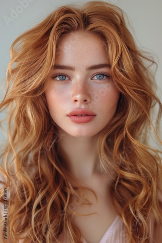 Woman With Long Hair and Blue Eyes