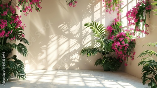 Room Filled With Pink Flowers