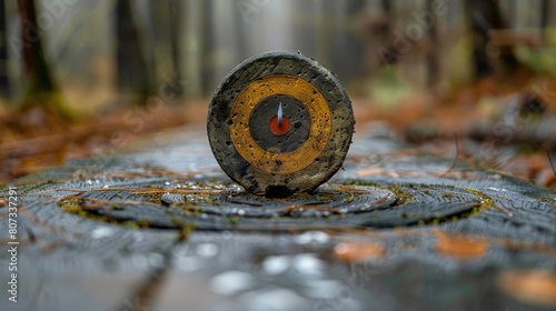 Arrow Hitting Target Close Up