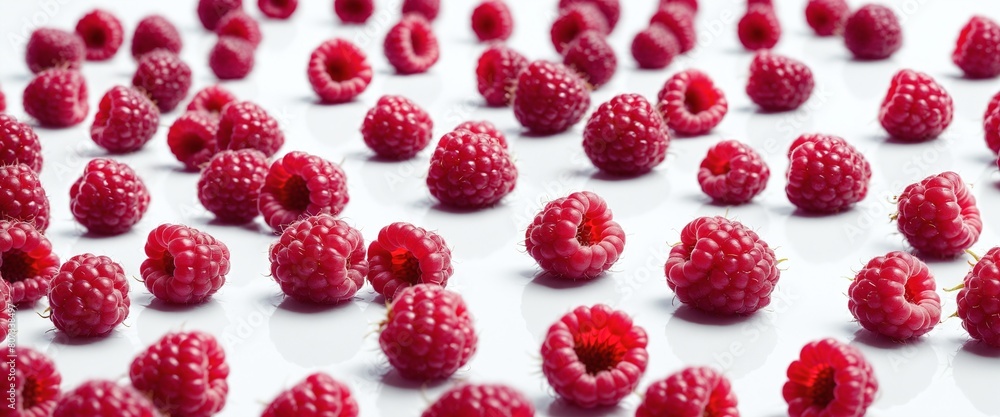 Fresh raspberry fruits on white background Fresh raspberry fruits on white background