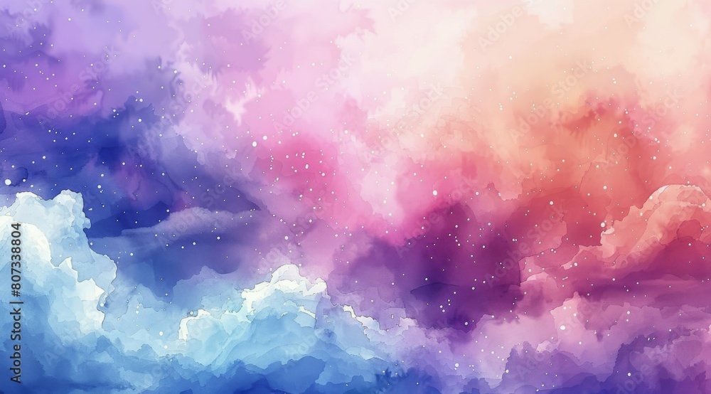 Fototapeta premium Purple and Blue Space Filled With Stars