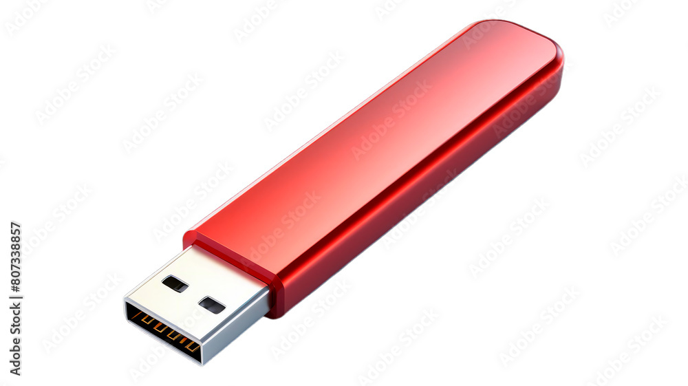 Usb Flash Drive isolated on transparent png background. Generative ai Usb Flash Drive isolated on transparent png background. Generative ai