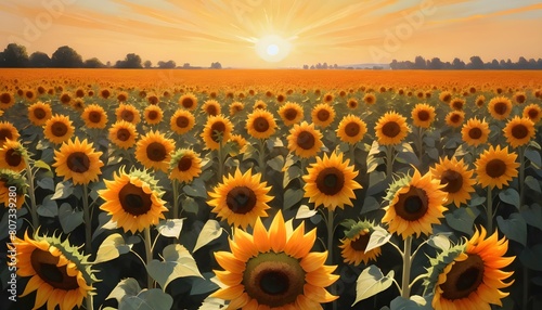 A field of sunflowers reaching towards the sun th upscaled 11