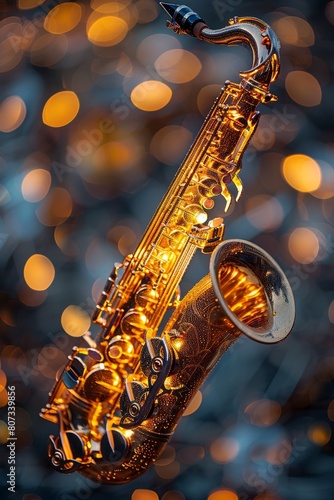 Close Up of a Saxophone on Blurry Background