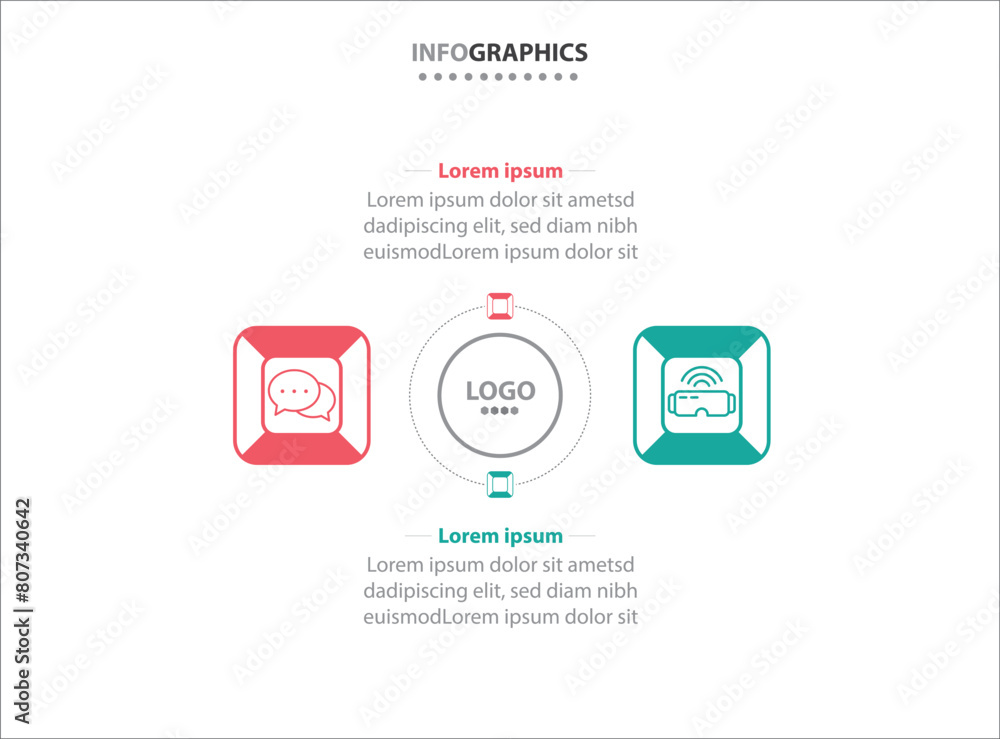 Two infographics element. Vector illustration. Vector business template for presentation. Timeline with 2 option. Vector Infographic label design template with icons and 2 options or steps. Two infographics element. Vector illustration. Vector business template for presentation. Timeline with 2 option. Vector Infographic label design template with icons and 2 options or steps.