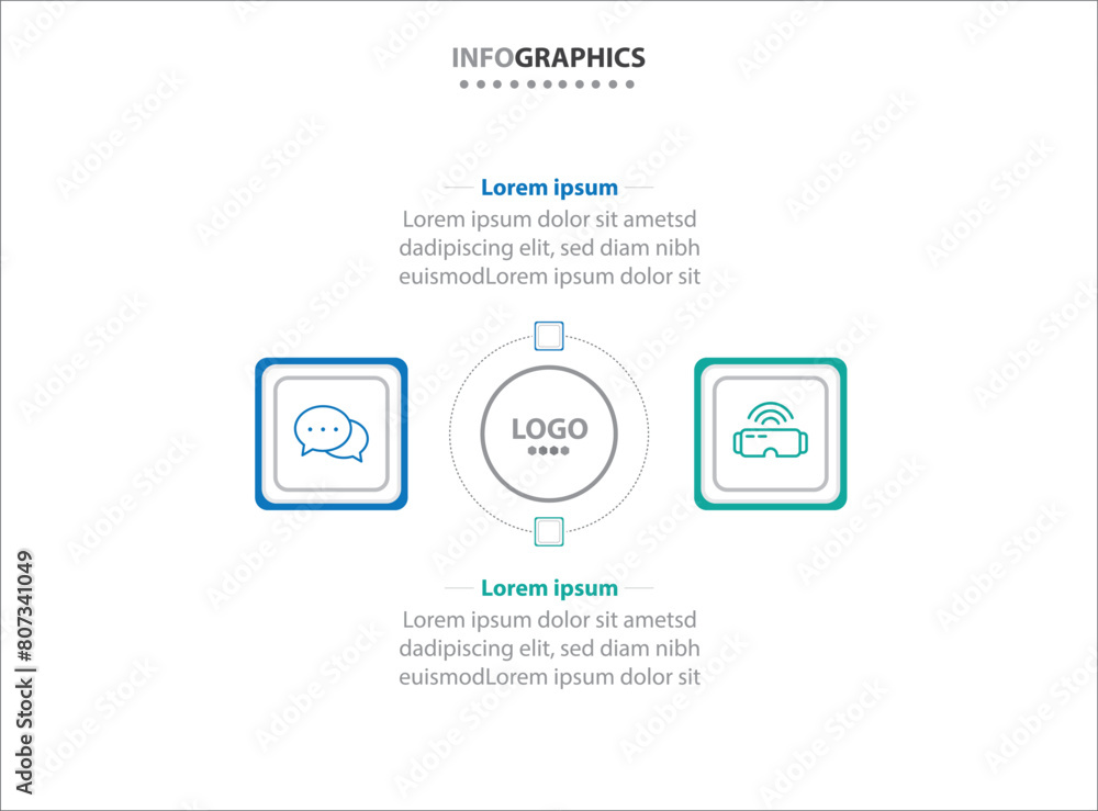 Two infographics element. Vector illustration. Vector business template for presentation. Timeline with 2 option. Vector Infographic label design template with icons and 2 options or steps. Two infographics element. Vector illustration. Vector business template for presentation. Timeline with 2 option. Vector Infographic label design template with icons and 2 options or steps.