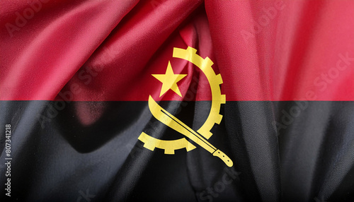 Realistic Artistic Representation of the Angola waving flag