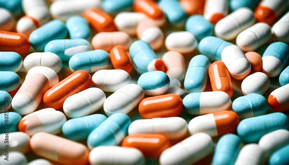 colorful pill medication background create with ai