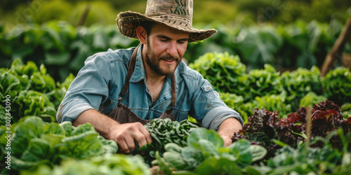 A chef harvesting fresh veg...