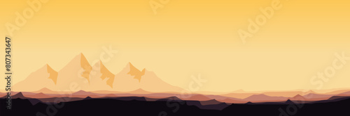 mountain flat design vector banner template good for web banner, ads banner, tourism banner, wallpaper, background template, and adventure design backdrop