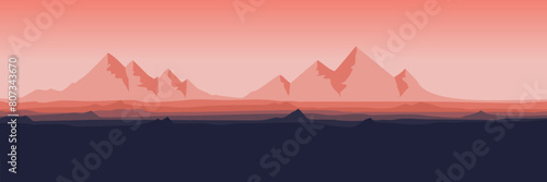 mountain relief landscape vector illustration design for wallpaper design, design template, background template, and tourism design template	