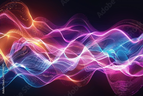 A colorful wave of light with a blue and red stripe. The colors are bright and vibrant  creating a sense of energy and excitement
