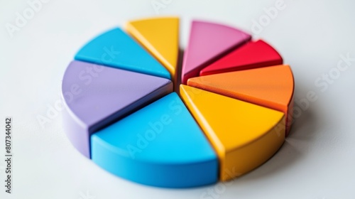 3d pie chart showcasing business distribution with a striking depth of field