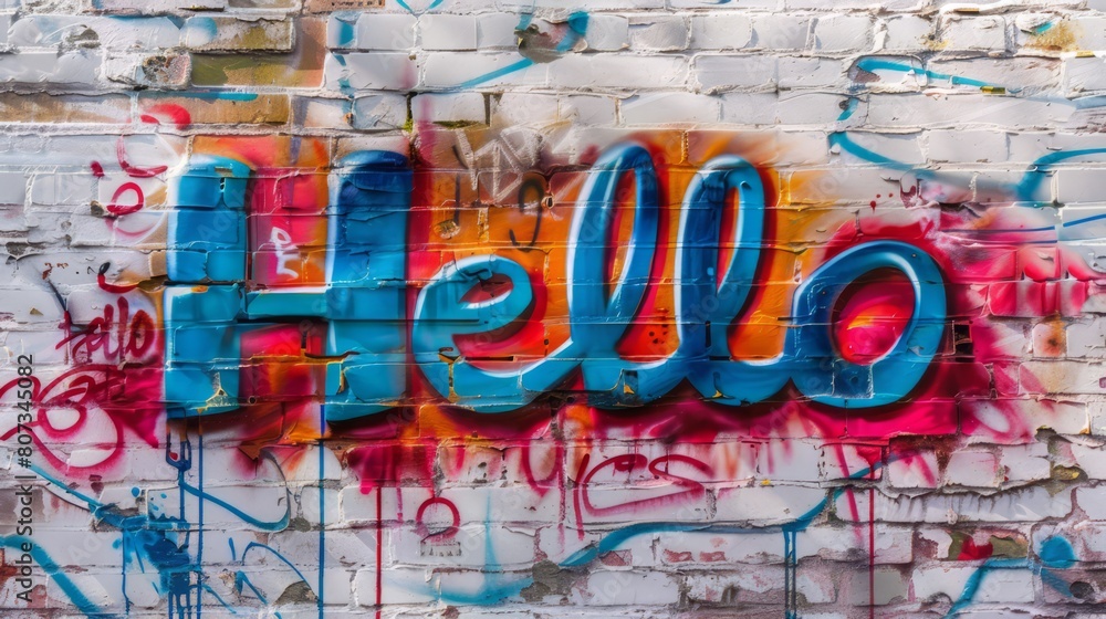 The word Hello created in Graffiti Calligraphy.