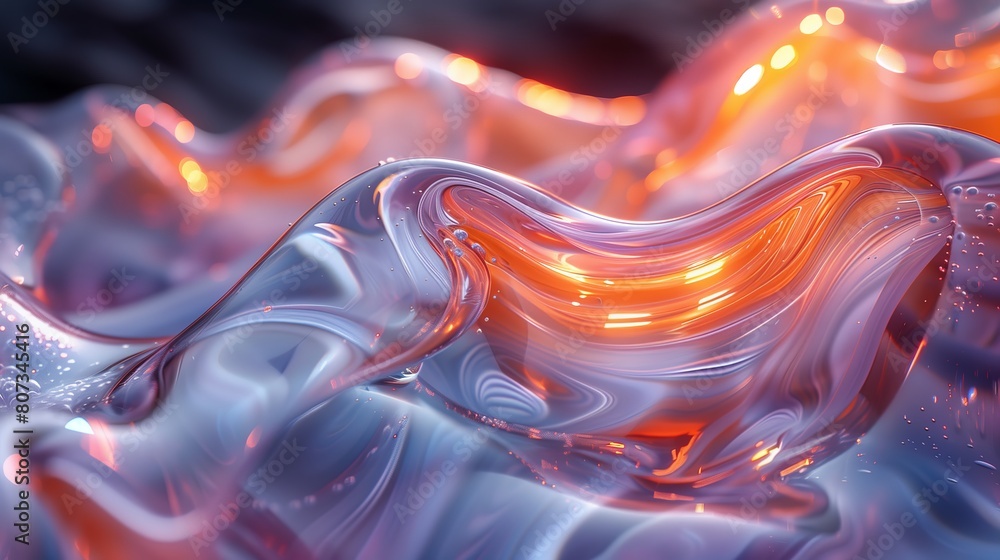 Obraz premium A close up of a liquid, organic shapes and curved lines, glass sculpture.