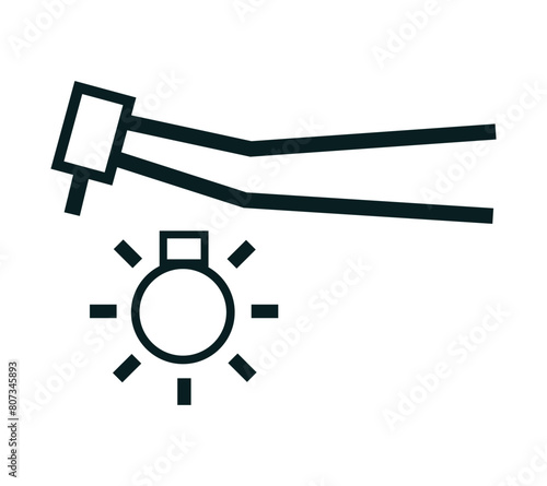  Dental turbine with illumination symbol