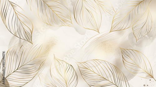 A beautiful boho vector art illustration with gold leafs print.